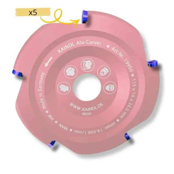 Lot de 5 plaquettes carbure Ø 10 mm - Kaindl Alu-Carver