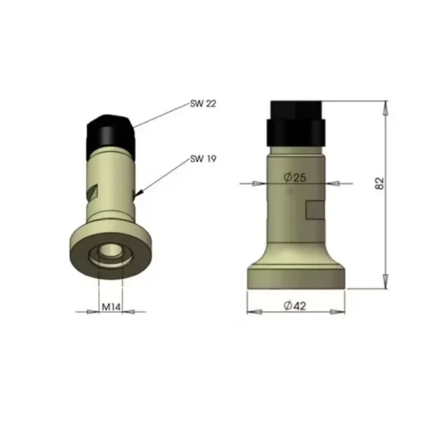Kit porte-outil pour disqueuse / meuleuse d'angle comprenant 3 pinces (Ø6mm - Ø 8mm - Ø10mm) - Multishaft ER-16