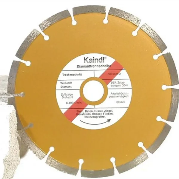 Disque de coupe diamanté pour meuleuse et scie circulaire - Kaindl (Ø115 à Ø230mm)