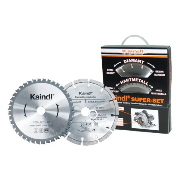 Super Set Kaindl Scie Circulaire — Disque diamanté 150mm + Lame XTR2.0 160mm + 2 bagues
